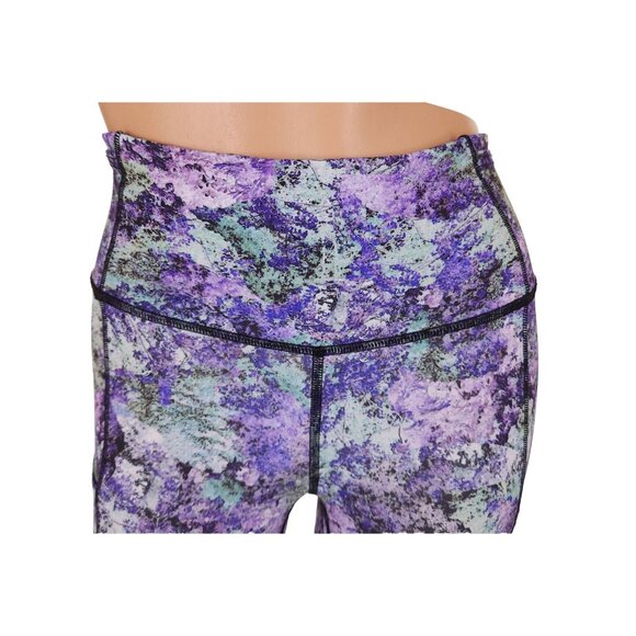 Lululemon Fast Free Crop II Nulux 19" Size 4 Vivid Vision Multi Black - Picture 2 of 9